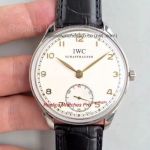 Copy IWC White Face Portofino Watch Stainless Steel 40mm Black Leather Band